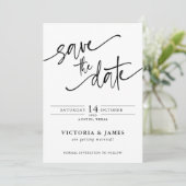 Invitation Mariage de script Enregistrer la date (Debout devant)