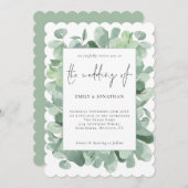 Invitation Mariage de script Eucalyptus élégant (Devant / Derrière)