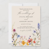 Invitation Mariage de script fleur sauvage Elegant Boho (Devant)