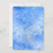 Invitation Mariage de script Floral Aquarelle Bleue (Dos)