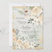Invitation Mariage de script floral neutre (Devant)