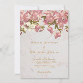 Invitation Mariage de script Floral rose et blanc orchidée (Devant)