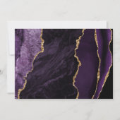Invitation Mariage de script foncé Agate or violet (Dos)