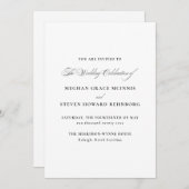 Invitation Mariage de script formel (Devant / Derrière)