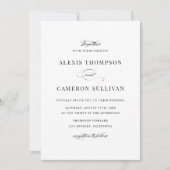 Invitation Mariage de script formel noir et blanc (Devant)