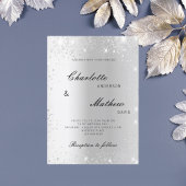 Invitation Mariage de script formel parties scintillant argen