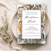 Invitation Mariage DE SCRIPT FRONTALIER FLORAL DE COULEUR D'E