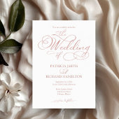 Invitation Mariage de script Gold Foil Rose