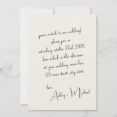 Invitation Mariage de script manuscrit élégant et moderne (Devant)