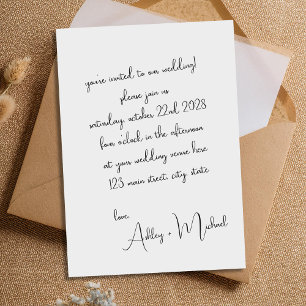 Invitation Mariage de script manuscrit élégant et moderne