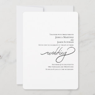 Invitation Mariage de script manuscrit Élégant Mariage modern