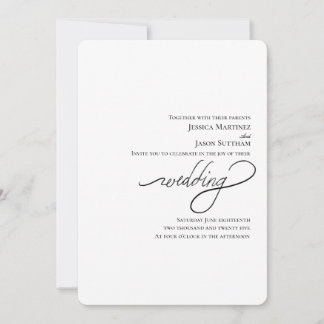 Invitation Mariage de script manuscrit Élégant Mariage modern