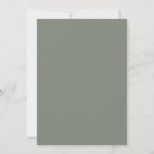 Invitation Mariage de script manuscrit minimal vert Sage (Dos)