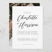 Invitation Mariage de script manuscrit moderne (Devant / Derrière)