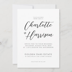 Invitation Mariage de script manuscrit moderne