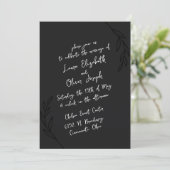 Invitation Mariage de script manuscrit noir et blanc (Debout devant)