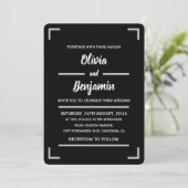 Invitation Mariage de script manuscrit noir simple (Debout devant)