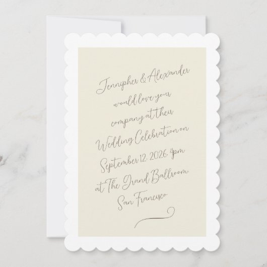 Invitation Mariage de script manuscrit simple et élégant (Devant)