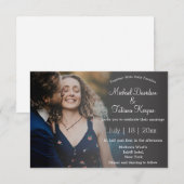 Invitation mariage de script minima moderne photo déchargée (Devant / Derrière)