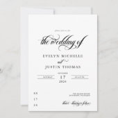 Invitation Mariage de script minimal (Devant)