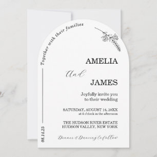 Invitation Mariage de script minimal photo Arch moderne