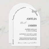 Invitation Mariage de script minimal photo Arch moderne (Devant / Derrière)