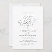 Invitation mariage de script minimal simple (Devant)