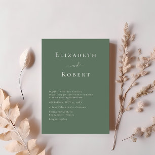 Invitation Mariage de script minimaliste minimaliste en mode