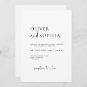 Invitation Mariage de script minimaliste moderne (Devant / Derrière)