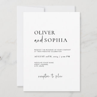 Invitation Mariage de script minimaliste moderne
