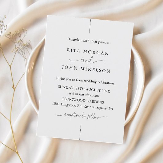 Invitation Mariage de script minimaliste moderne