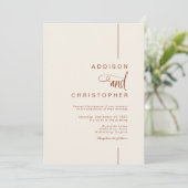 Invitation Mariage de script minimaliste moderne (Debout devant)