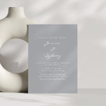 Invitation Mariage de script minimaliste moderne en gris pâté<br><div class="desc">Faire-part de mariage minimaliste moderne Gris d'eau douce</div>