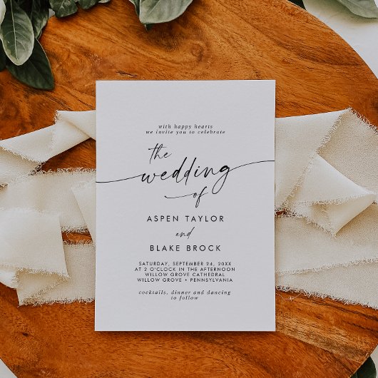 Invitation Mariage de script moderne