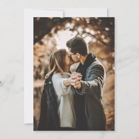 Invitation Mariage de script moderne 2 photo élégant (Dos)