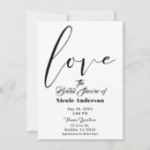 Invitation Mariage de script moderne Black & White LOVE (Devant)