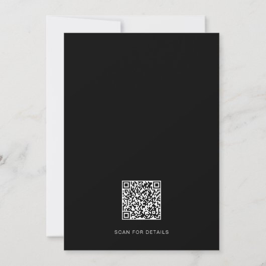 Invitation Mariage de script moderne de code QR (Dos)