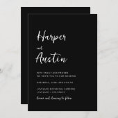 Invitation Mariage de script moderne de code QR (Devant / Derrière)