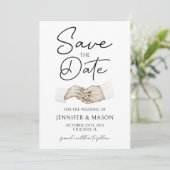 Invitation Mariage de script moderne minimal enregistrer la d (Debout devant)