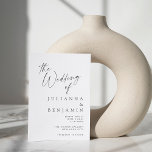 Invitation Mariage de script moderne minimaliste élégant blan<br><div class="desc">Élégant minimaliste noir et blanc Faire-part de mariage de script moderne</div>