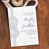 Invitation Mariage de script moderne noeud de corde nautique