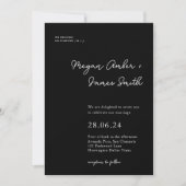 Invitation Mariage de script moderne noir et blanc (Devant)