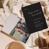 Invitation Mariage de script moderne noir et blanc