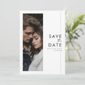 Invitation Mariage de script moderne photo Enregistrer la dat (Debout devant)