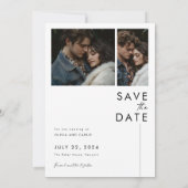 Invitation Mariage de script moderne photo Enregistrer la dat (Dos)