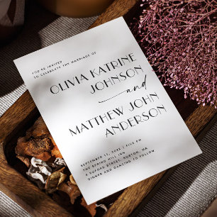 Invitation Mariage de script moderne   Photo minimaliste + Co