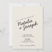 Invitation Mariage de script moderne rétro amusant Whimsical (Devant)