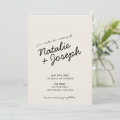 Invitation Mariage de script moderne rétro amusant Whimsical (Debout devant)