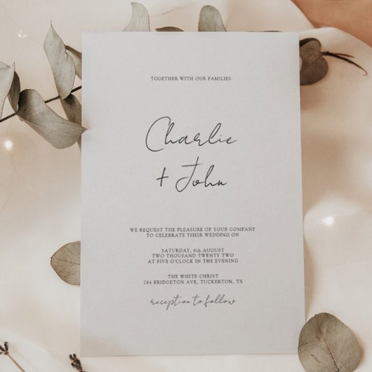 Invitation Mariage de script moderne simple