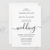 Invitation Mariage de script moderne simple et élégant (Devant / Derrière)